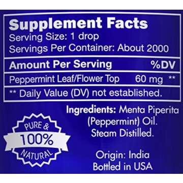 Zongle Therapeutics 100% Pure Food Grade Peppermint Oil