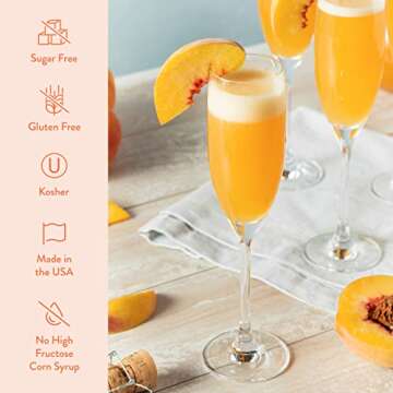 Jordan's Skinny Mixes Sugar Free Peach Bellini Mix, Flavored Cocktail Mixer for Drinks, Peach Drink Flavoring for Cocktails & Mocktails, Low Calorie, Gluten Free, Keto Friendly, 32 Fl Oz, 1 Pack