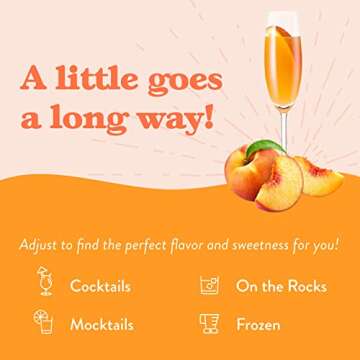 Jordan's Skinny Mixes Sugar Free Peach Bellini Mix, Flavored Cocktail Mixer for Drinks, Peach Drink Flavoring for Cocktails & Mocktails, Low Calorie, Gluten Free, Keto Friendly, 32 Fl Oz, 1 Pack