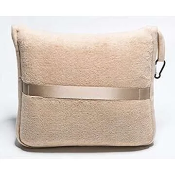 BlueHills Premium Soft Tall Travel Blanket Pillow for Airplane Traveling Essentials Long Flight Trip Throw in Bag case with Backpack Clip Compact Large Plane Accessories Beige T053