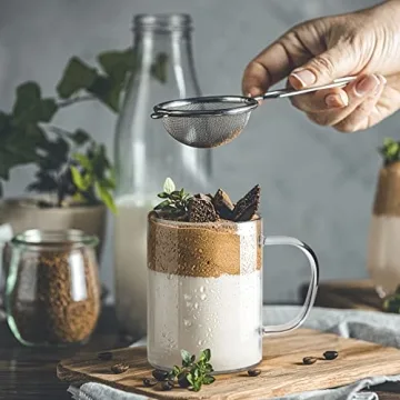 ComSaf 14oz Elegant Glass Coffee Mugs Set - Gift Ready