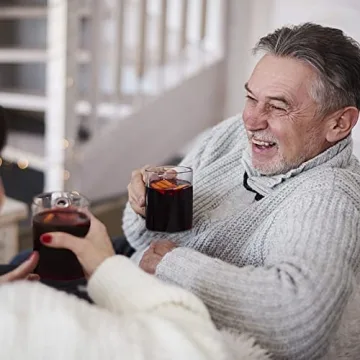 ComSaf 14oz Elegant Glass Coffee Mugs Set - Gift Ready