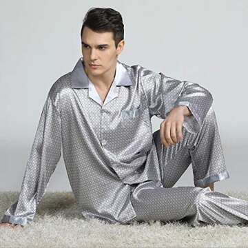 Men's Stylish Satin Pajamas Set - Comfort & Elegance