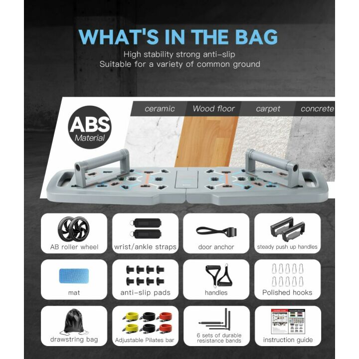 Portable 20-in-1 Push Up Board for Home Workouts