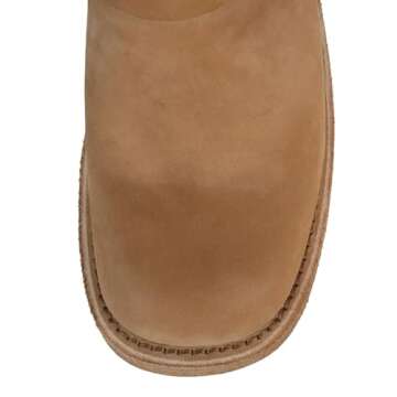 Yishaweiqi Women's Studds Biker Boots Chunky Heel Square Toe Knee High Boots Side Zipper Western Boots Fall Dress Riding Boots Motorcycle Boots