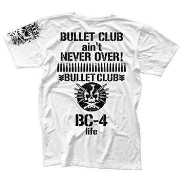 Adult Mens/Unisex New Japan Pro Wrestling Bullet Club Soft HQ Tee - White