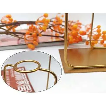 LamChyar Flower Vase, Nordic Simple Golden Iron Art Vase, Test Tube with Metal Frame, Hydroponic Plant and Flower, Vase for Modern Style Home Decor or Office Decor