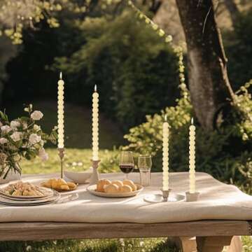 MAITREYA Ivory Spiral Taper Candles - Set of 4 for Decor and Events