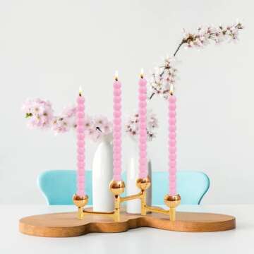 MAITREYA Ivory Spiral Taper Candles - Set of 4 for Decor and Events