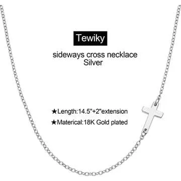 Tewiky Silver Plated Sideways Necklace