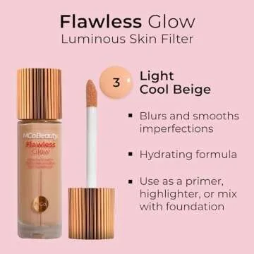 MCoBeauty Flawless Glow Luminous Skin Filter, 3 Light, Healthy Glow with Natural Radiance, Vegan, Cruelty Free Cosmetics