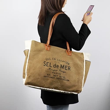 Lamyba Vintage Canvas HandBag for Travel and Daily Use