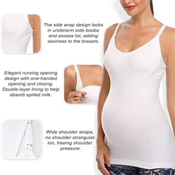 Comfortable Nursing Tank Tops with Built-In Bra