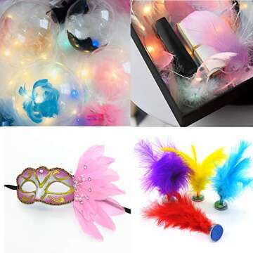 600 Pieces 3-5 Inch Colorful Feathers Multi-Color Craft Feathers for DIY Earring Jewelry Wedding Party Decoration Feather Windbell Mask Arts and Crafts Projects Home Decoration(Colorful)