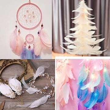 600 Pieces 3-5 Inch Colorful Feathers Multi-Color Craft Feathers for DIY Earring Jewelry Wedding Party Decoration Feather Windbell Mask Arts and Crafts Projects Home Decoration(Colorful)