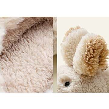 Caistre Toddler Slippers - Cute Bunny Fuzzy Soft Plush Kids Winter Slippers