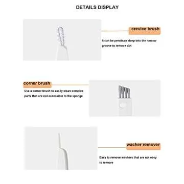 BSMstone Tiny Cleaning Brush - 3-in-1 Multi-Functional Tool