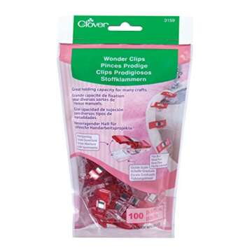 Clover Wonder Clips 100 Count Jumbo Bag, Red