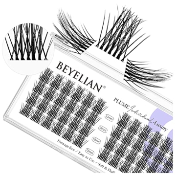 BEYELIAN Cluster Lashes, DIY Eyelash Extension Lash Clusters Individual False Eyelashes Extension Na...