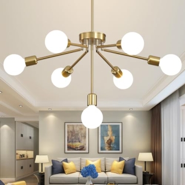 Gednbo Gold Sputnik Chandelier - Modern Pendant Light