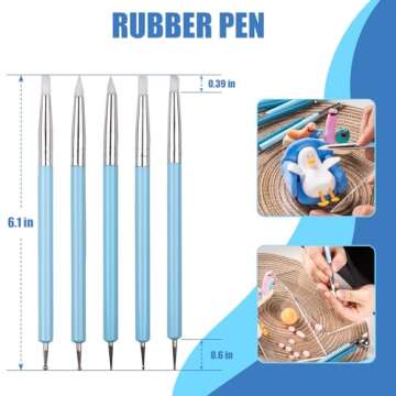 Dotting Tools, Silicone Clay Sculpting Tool, Ceramic Clay Ball Stylus Dot Painting Tools, Pottery Em...