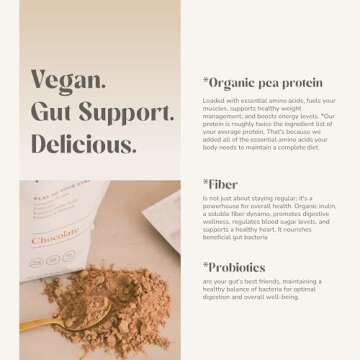 Rookie Wellness Plant-Based Probiotic Protein - Organic Pea Protein Powder with Complete Amino Acid ...