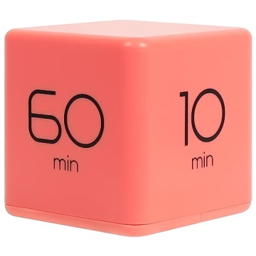 mooas Cube Timer (Coral), Flip Timer Gravity Sensor, Time Management, Producivity Timer Kitchen Time...