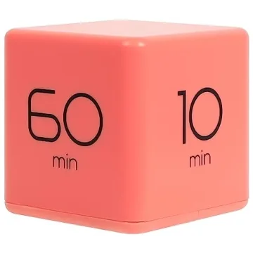 mooas Cube Timer (Coral) – Stylish Flip Timer for Time Management