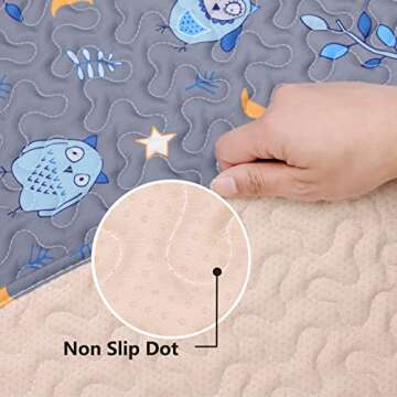 MatLeya Machine Washable Baby Floor Play Mat 50x50”, Non Slip One-Piece Baby Crawling Mats for Tum...