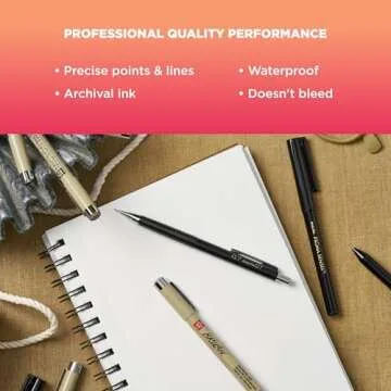 SAKURA Pigma Micron Manga Comic Pro Fineliner Pens - Archival Black Ink Pens - Assorted Point Sizes - 8 Pack