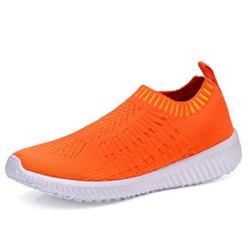 TIOSEBON Women's Athletic Walking Shoes Casual Mesh-Comfortable Work Sneakers 5 US Orange