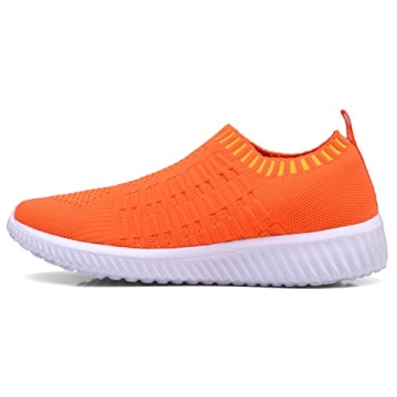 TIOSEBON Women's Athletic Walking Shoes Casual Mesh-Comfortable Work Sneakers 5 US Orange