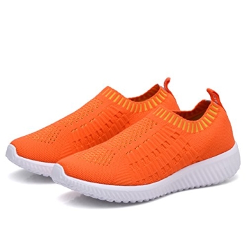 TIOSEBON Women's Athletic Walking Shoes Casual Mesh-Comfortable Work Sneakers 5 US Orange