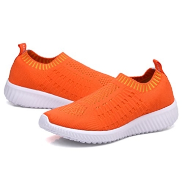 TIOSEBON Women's Athletic Walking Shoes Casual Mesh-Comfortable Work Sneakers 5 US Orange