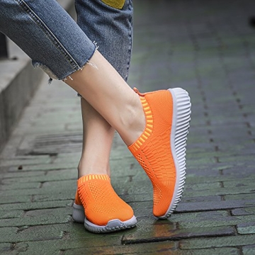 TIOSEBON Women's Athletic Walking Shoes Casual Mesh-Comfortable Work Sneakers 5 US Orange