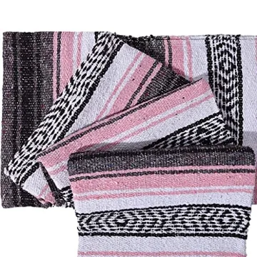 VEICK Camping, Picnic, Beach Blanket, Bedding, Car Blanket, Saddle Blanket, Soft Woven Home Decor (Pink-Gray Color) L8
