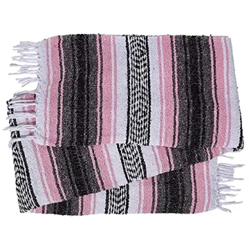 VEICK Camping, Picnic, Beach Blanket, Bedding, Car Blanket, Saddle Blanket, Soft Woven Home Decor (Pink-Gray Color) L8