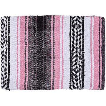 VEICK Camping, Picnic, Beach Blanket, Bedding, Car Blanket, Saddle Blanket, Soft Woven Home Decor (Pink-Gray Color) L8