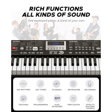 Starfavor 61 Key Electric Keyboard with Complete Bundle