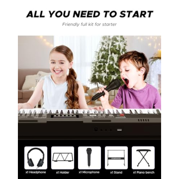 Starfavor 61 Key Electric Keyboard with Complete Bundle