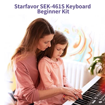 Starfavor 61 Key Electric Keyboard with Complete Bundle