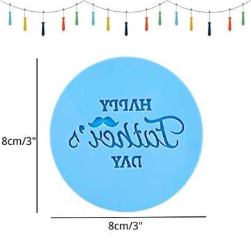 Crethinkaty Father's Day Fondant Embosser "Happy Father's Day" Shape 3D Raised Design Cookie Stamp f...