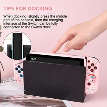 DLseego Cute Dog Switch Protective Case Dockable Soft Silicone Shell Shockproof Scratch Resistant Cover Joy Con Skin with 4PCS Lovely Thumb Grips Caps