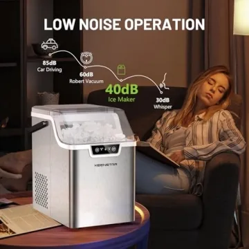 KEENSTAR Nugget Ice Maker - Soft Chewable Ice in 5 Mins