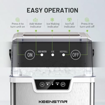 KEENSTAR Nugget Ice Maker - Soft Chewable Ice in 5 Mins