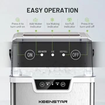 KEENSTAR Nugget Ice Maker - Soft Chewable Ice in 5 Mins