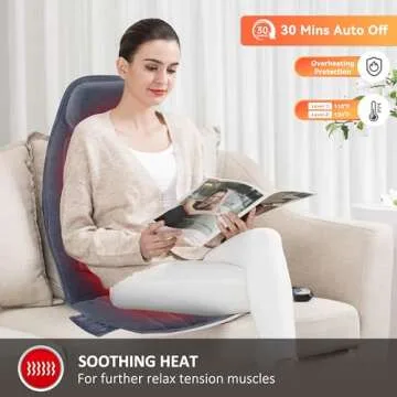 SNAILAX Massage Seat Cushion with Heat and Vibration Support