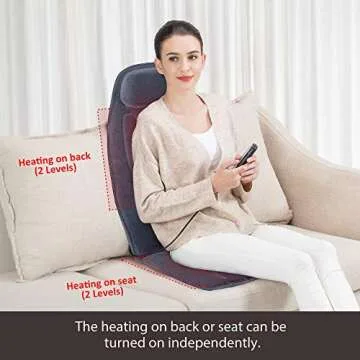 SNAILAX Massage Seat Cushion with Heat and Vibration Support