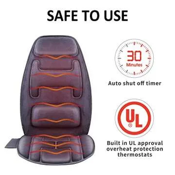 SNAILAX Massage Seat Cushion with Heat and Vibration Support