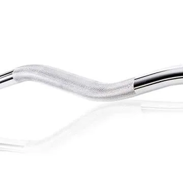 47 Inch Olympic EZ Curl Barbell, 2 Inch Weight Plates Curl Bar for Home and Gym, 300Ib Curling Weight Lifting Bar with 2 Spring Collars, Chrome Home Gym Curl Bar With Weights for Hip Thrusts/Squats